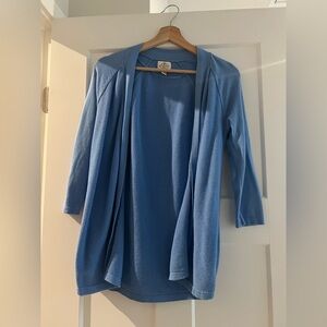 Women's Blue Open Front Cardigan